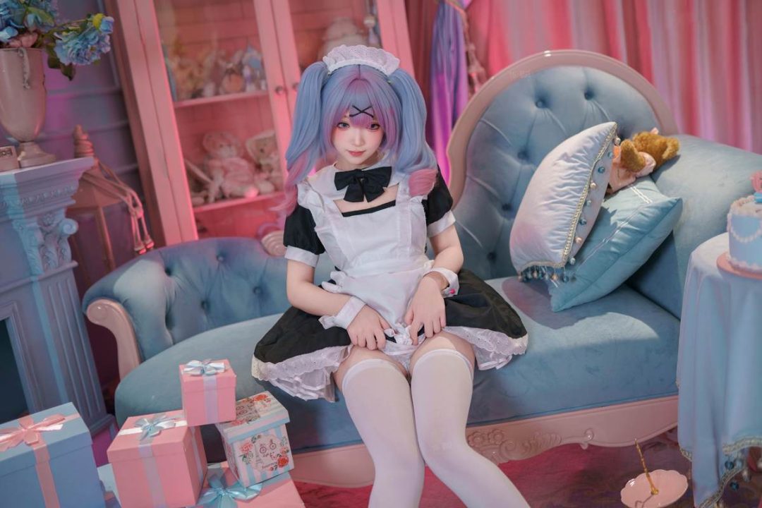 图片[3]-Bangni邦尼 – 初音未来 兔子洞女仆：蓝发女仆白丝露臀 大尺度还原 82P-御萝部落
