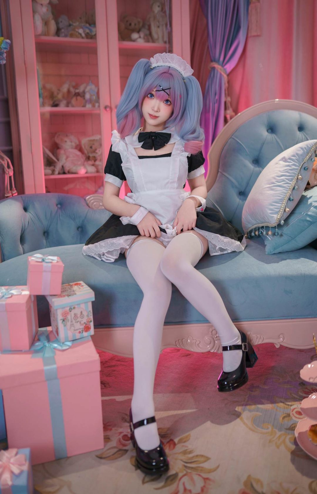 图片[4]-Bangni邦尼 – 初音未来 兔子洞女仆：蓝发女仆白丝露臀 大尺度还原 82P-御萝部落