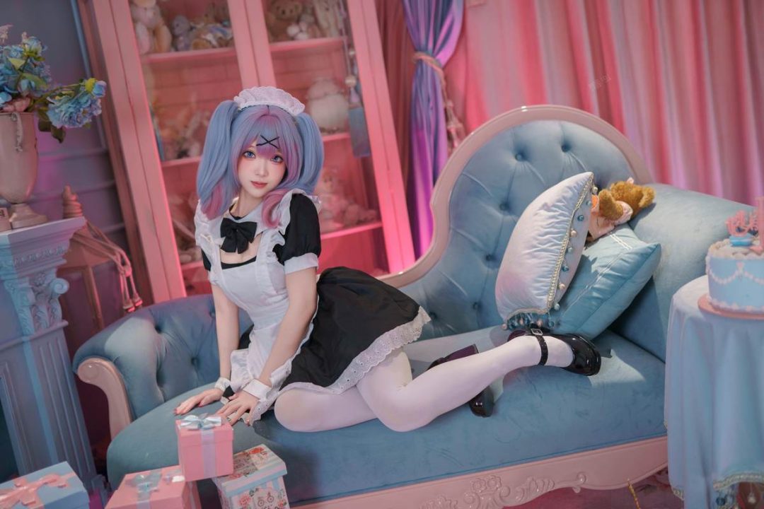 图片[5]-Bangni邦尼 – 初音未来 兔子洞女仆：蓝发女仆白丝露臀 大尺度还原 82P-御萝部落