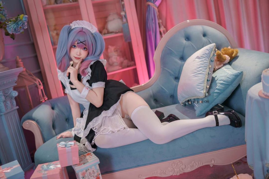 图片[6]-Bangni邦尼 – 初音未来 兔子洞女仆：蓝发女仆白丝露臀 大尺度还原 82P-御萝部落