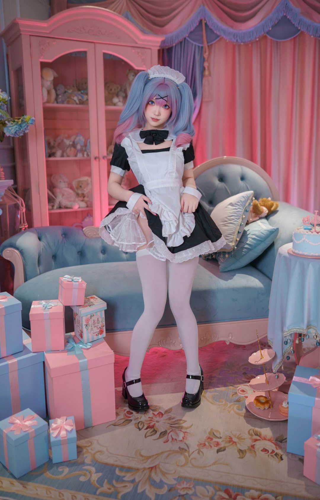 图片[9]-Bangni邦尼 – 初音未来 兔子洞女仆：蓝发女仆白丝露臀 大尺度还原 82P-御萝部落