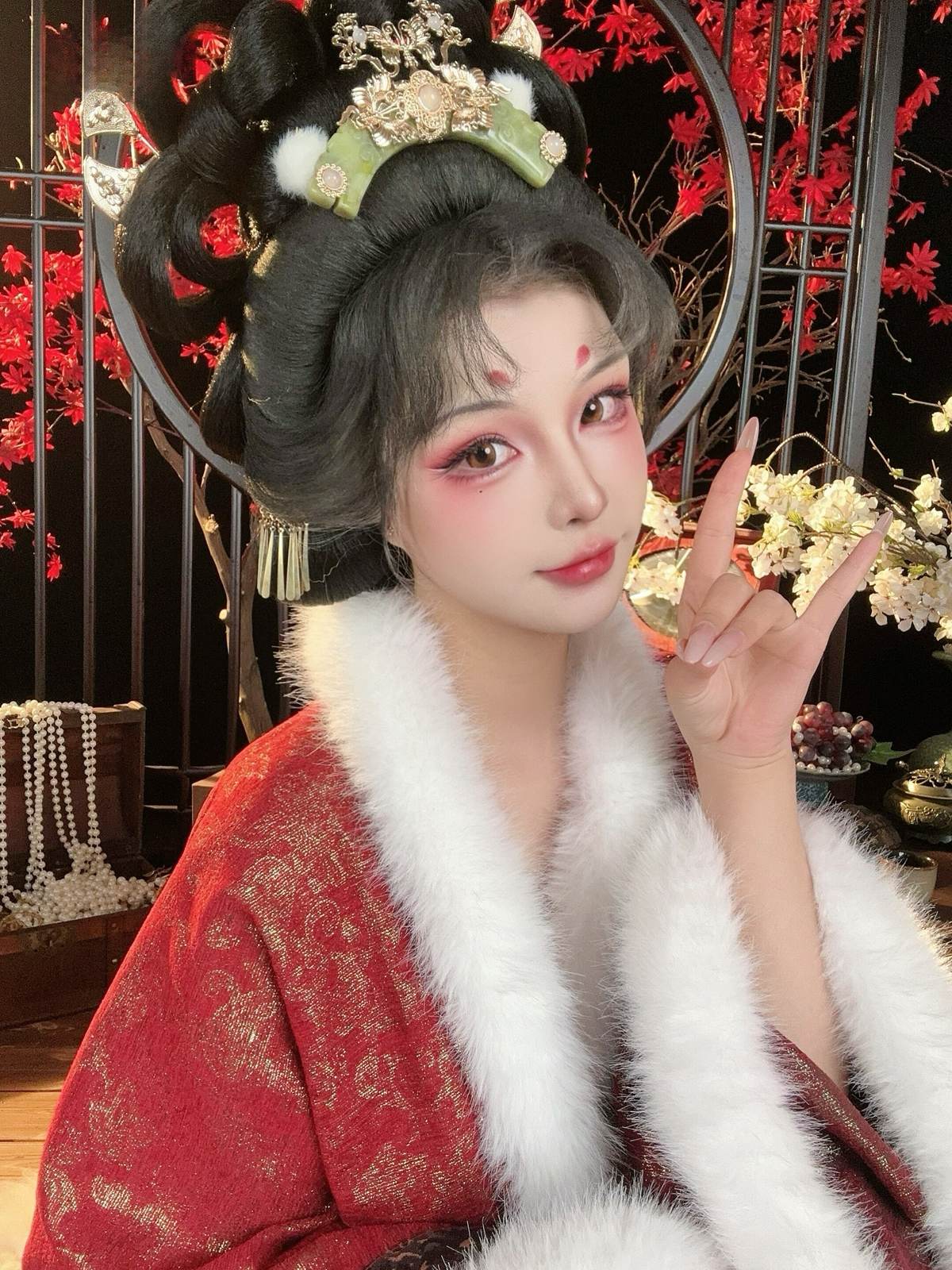 图片[1]-yuuhui玉汇 – 妲己Daji the Fox：红色古风狐妖大尺度 42P-御萝部落