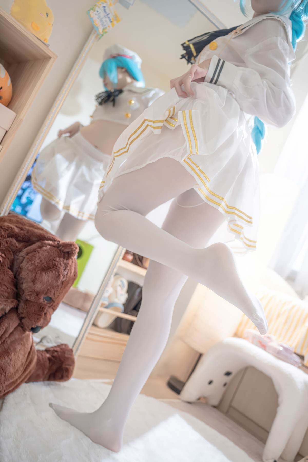 纸悦Etsu_ko - 碧蓝航线 雅努斯JK：白丝水手服蓝发长辫 甜系还原 58P-御萝部落