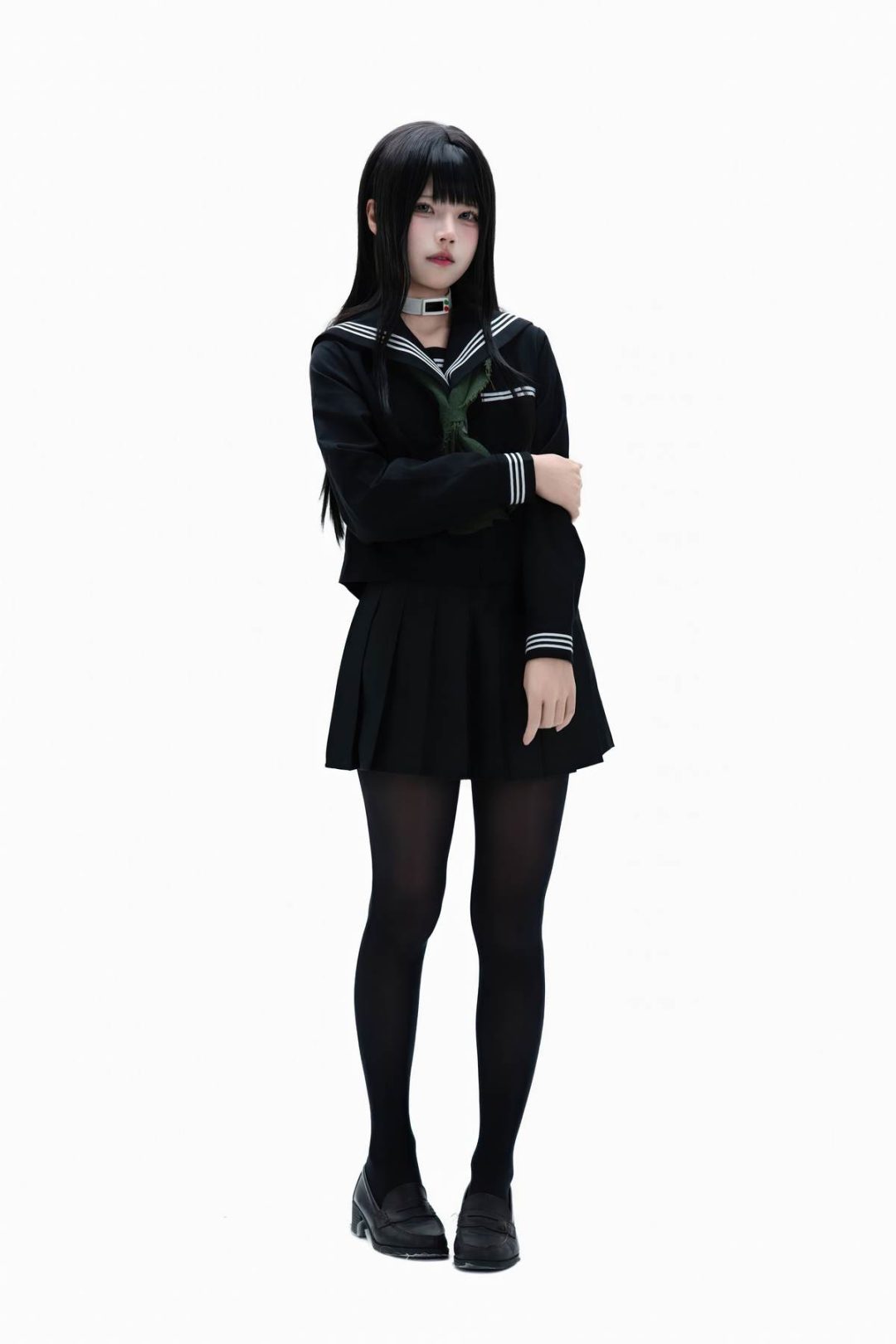 清水凪 – 白夜凛音：白发制服角色写真 72P-御萝部落