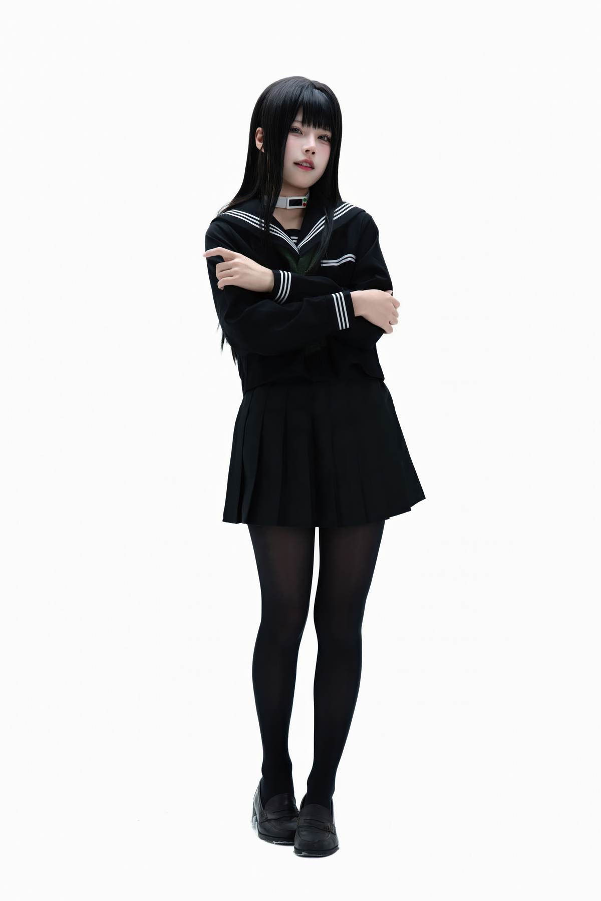 图片[2]-清水凪 – 白夜凛音：白发制服角色写真 72P-御萝部落