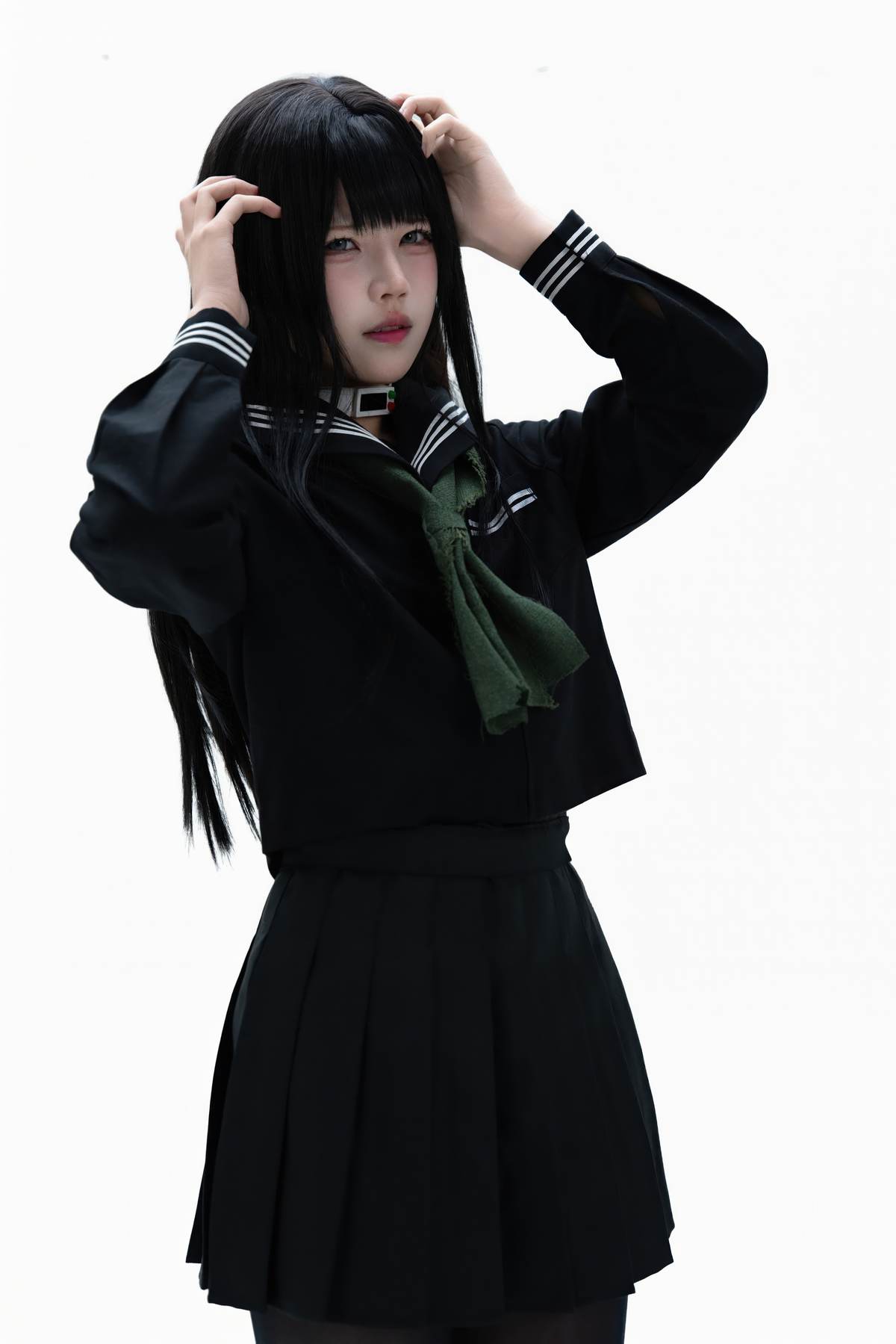 图片[3]-清水凪 – 白夜凛音：白发制服角色写真 72P-御萝部落