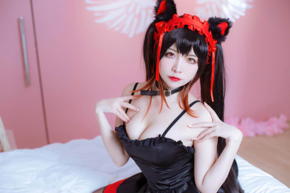 图片[2]-二佐Nisa – 约会大作战 时崎狂三：猫咪猫耳黑丝角色还原 30P-御萝部落