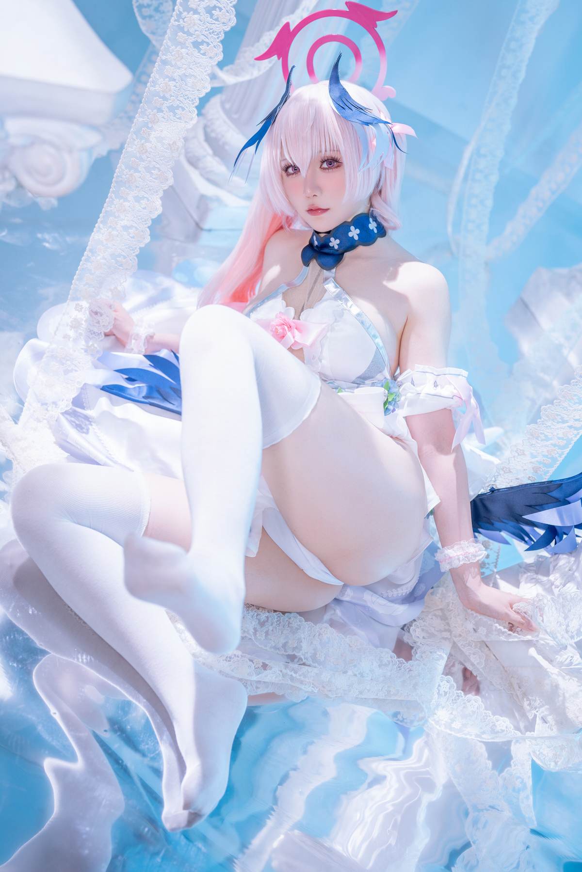 图片[3]-星之迟迟Hoshilily – 蔚蓝档案 下江小春：修女制服白丝 47P-御萝部落