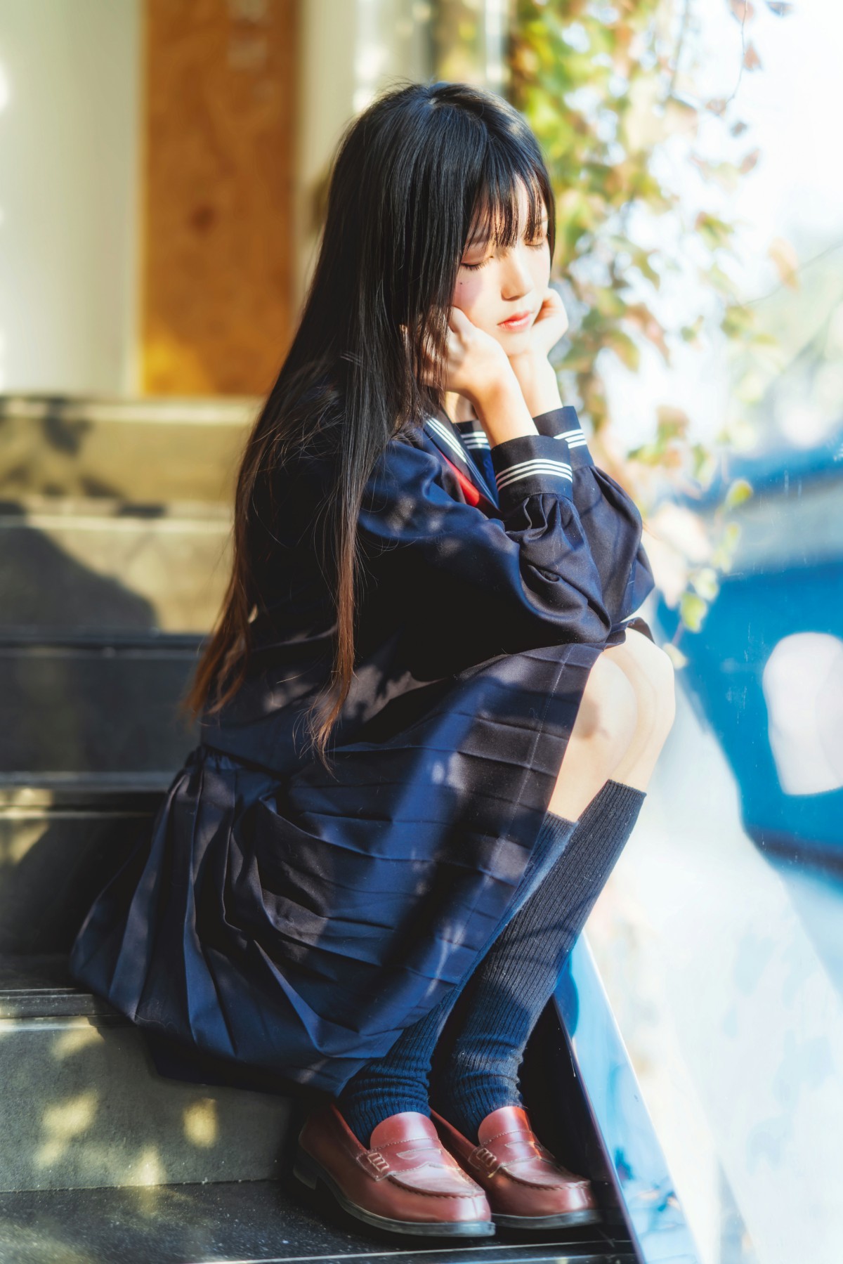 萝莉风COS 桜桃喵 – 黑色水手服 - COSPLAY-御萝部落