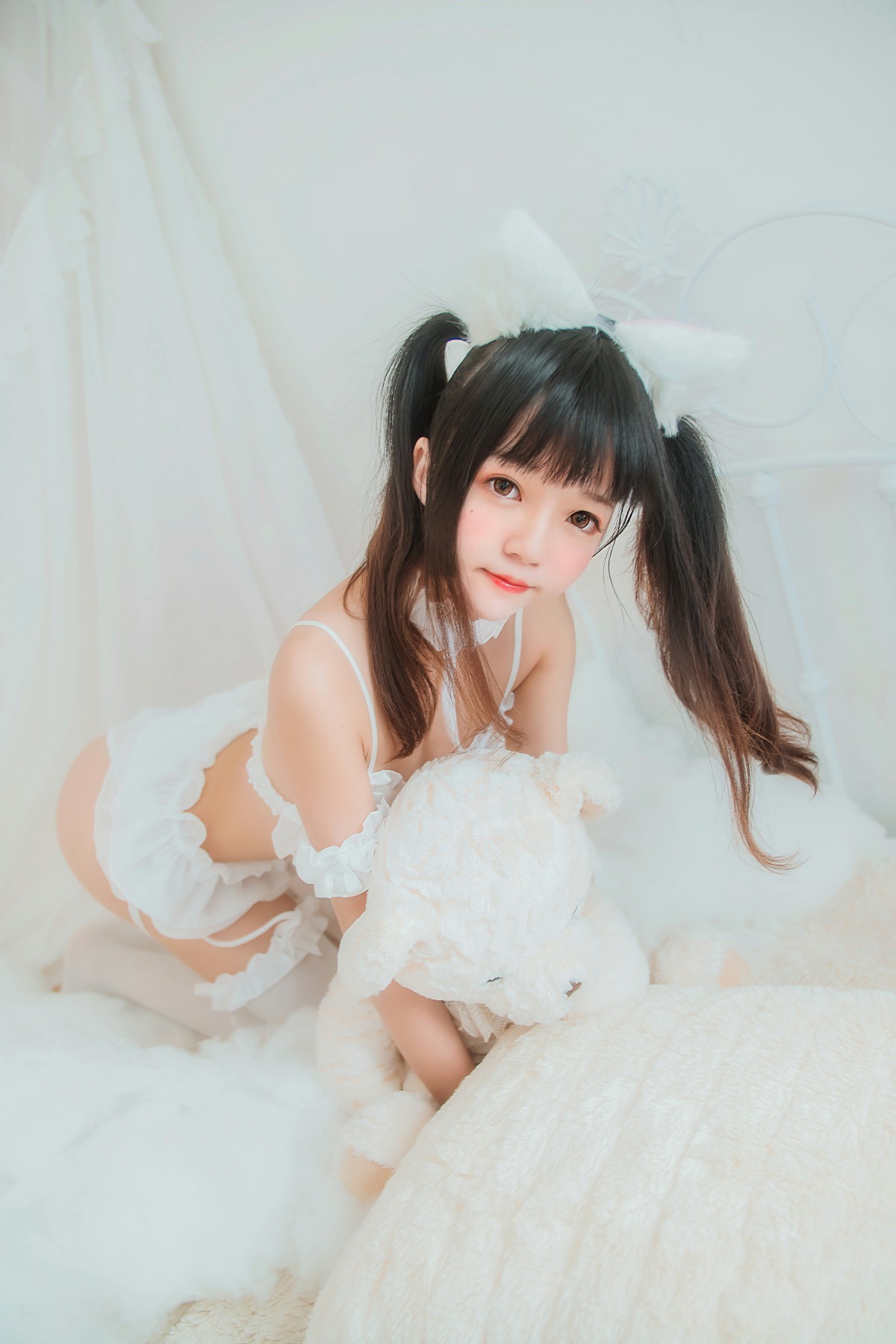 萝莉风COS 桜桃喵 – 白猫 - COSPLAY-御萝部落
