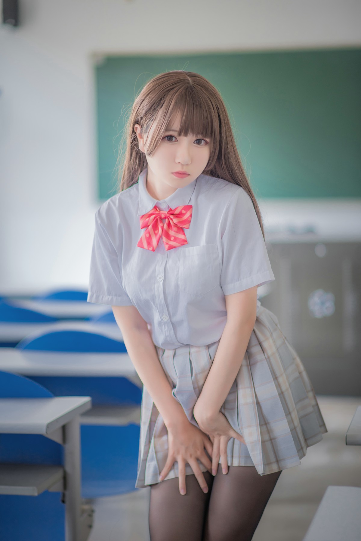 白金Saki写真 - 制服黑丝 - COSPLAY-御萝部落
